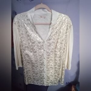Reba Gold Sequin Top